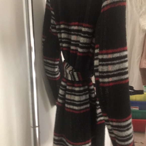 wool midi length synched belt long jacket - Picture 3 of 7